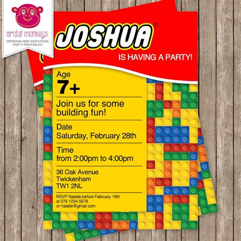 DIY Lego Invitation Template