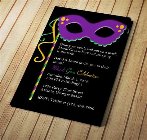 DIY Mardi Gras Invitation Templates