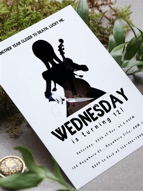 DIY Wednesday Addams Invitations