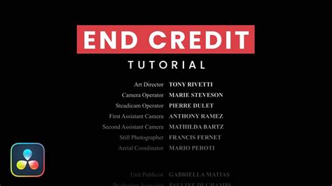 DaVinci Resolve End Credits Template Training