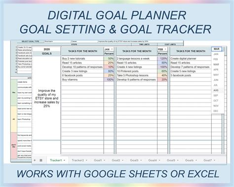 Daily Goal Setter Excel Templates