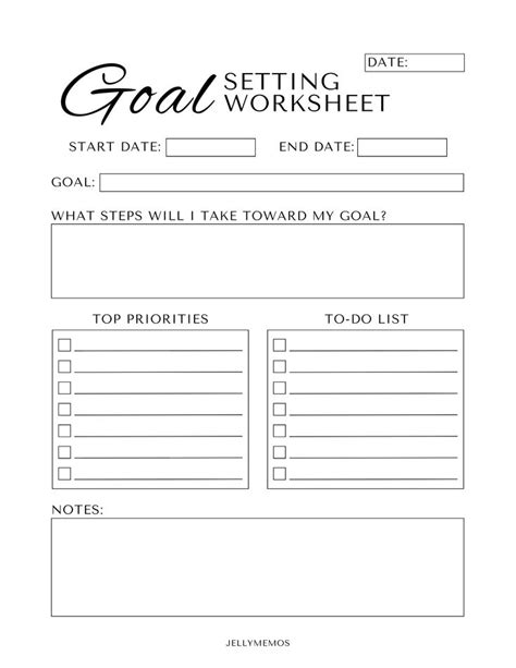 Daily Goal Setter Templates