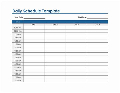 Daily Planner Excel Templates