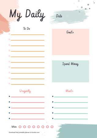 Daily Planner Template 54671