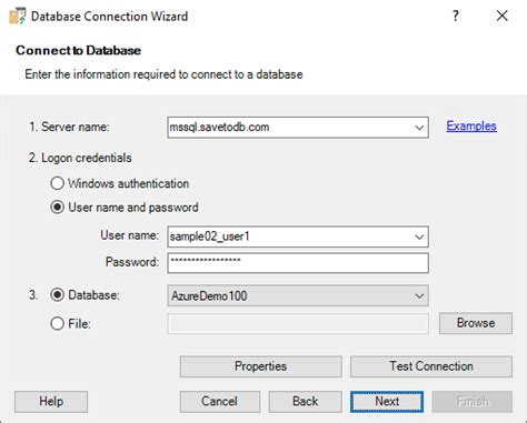 Using the Data Connection Wizard