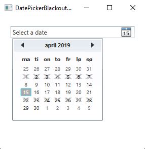 Date picker control