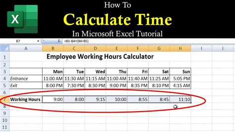 Date and Time Calculation in Excel Example 9