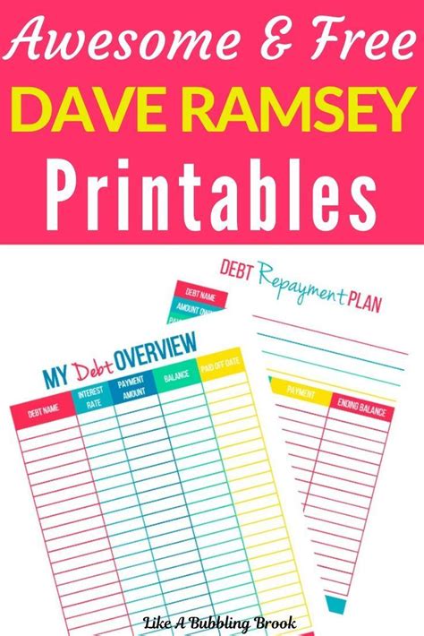 Dave Ramsey Printables Image 4