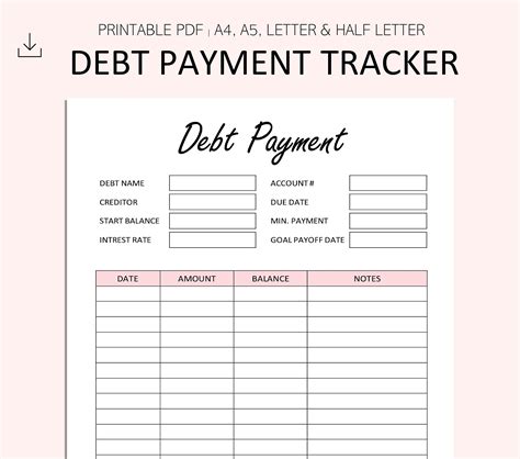 Example of a Debt Payoff Tracker for Families