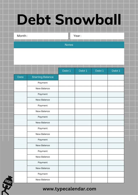 Example of a Debt Snowball Tracker