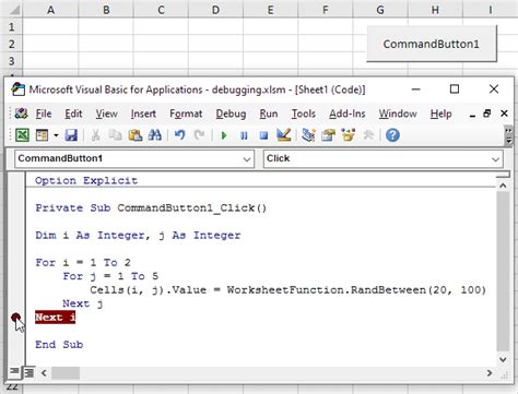 Debugging Techniques for VBA UserForms