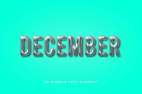 December in Bubble Letters