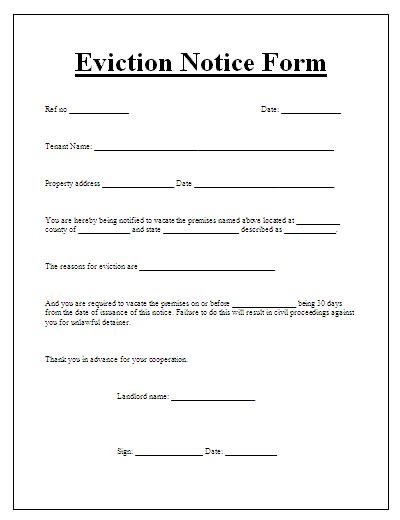 Delaware Eviction Notice Template Printable