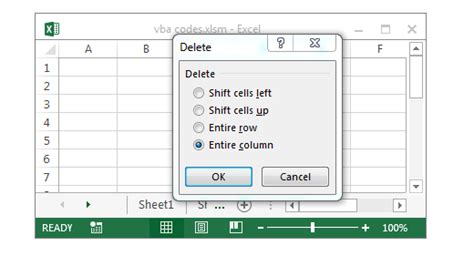 Columns Object Example for Deleting Columns