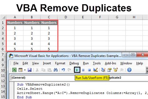 Using VBA to Delete Duplicates