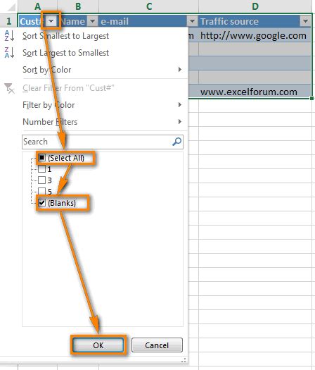 Delete Empty Rows in Excel Filter False