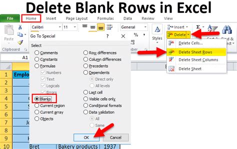 Delete Empty Rows in Excel Shortcut