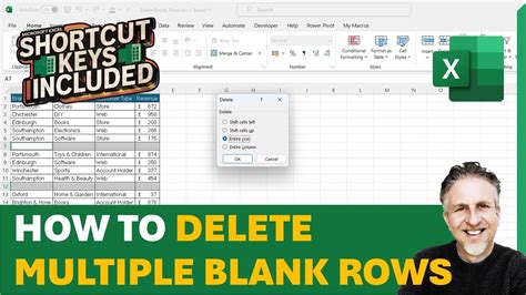 Delete Empty Rows Shortcuts