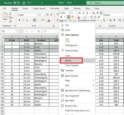 Delete Multiple Rows In Excel