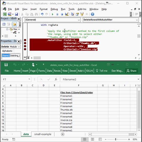 Delete Rows Using AutoFilter Method