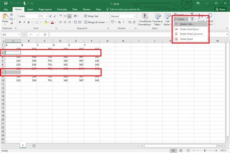 Delete Selected Rows In Excel