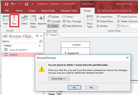 Delete Table Access VBA Precautions