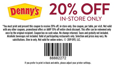 Denny's Coupons Printable Coupon