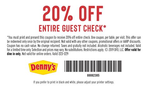 Denny's Coupons Printable Deals