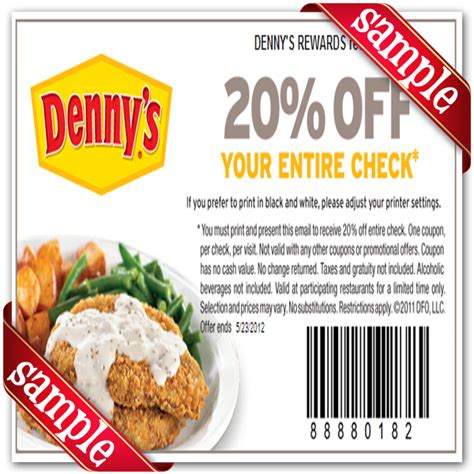 Denny's Coupons Printable Meals