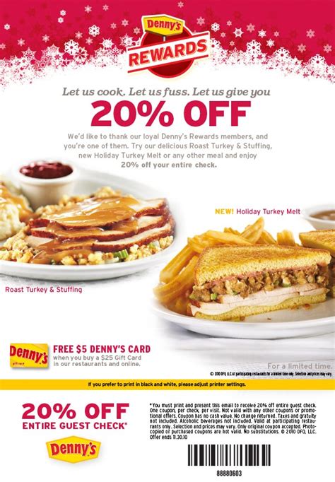 Denny's Coupons Printable Menu