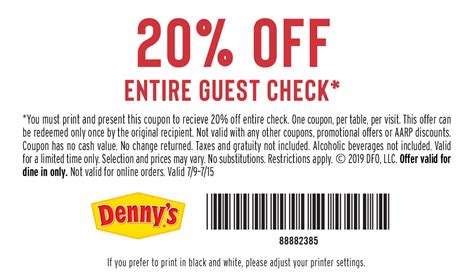 Denny's Coupons Printable Savings