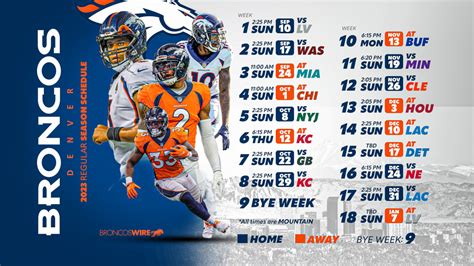 Denver Broncos 2023 Season Schedule