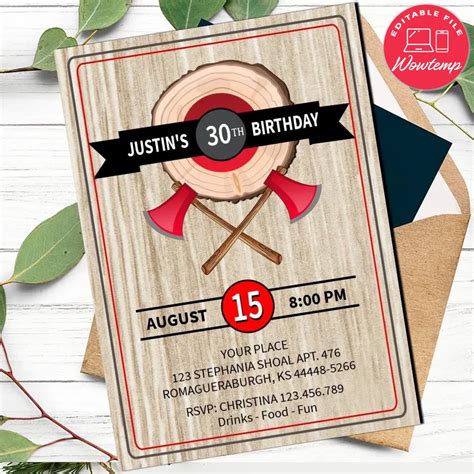 Design Axe Throwing Invitations