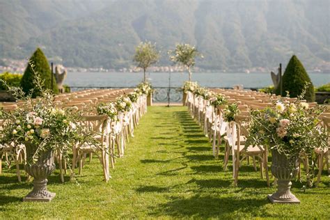 Couple at a villa, getting married