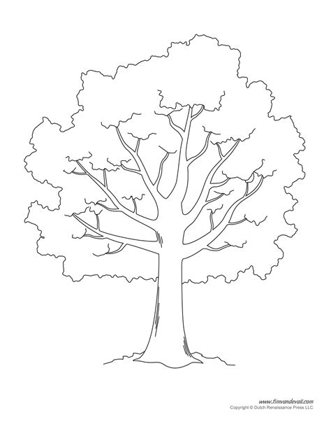 Detailed Tree Outline Printable