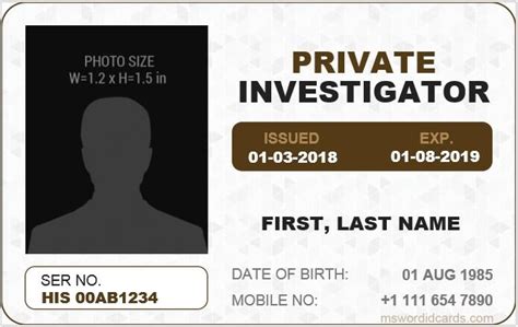 Detective ID Card Template Designs