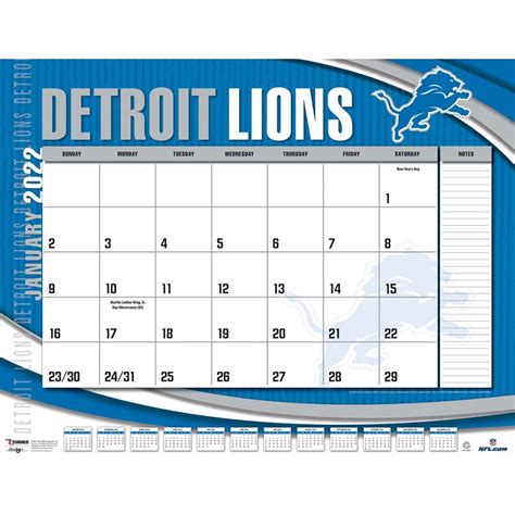 Detroit Lions 2023 Printable Calendar