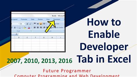 Developer tab enable example