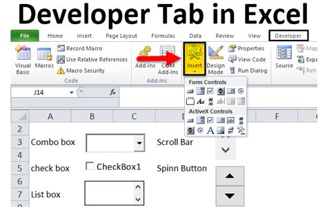 Developer Tab Excel Add-ins