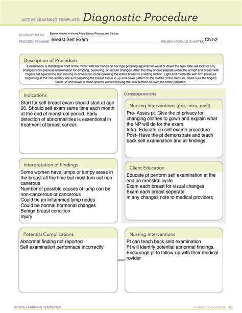 Diagnostic Procedure Form Template