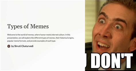 Exploring Different Types of Memes