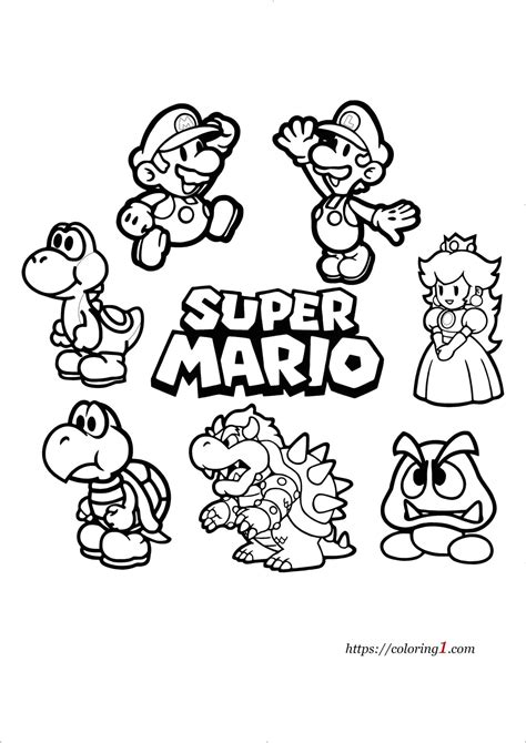 Different Types of Mario Coloring Pages