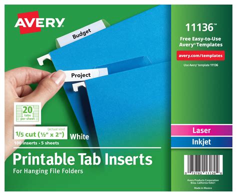 Digital File Tab Inserts