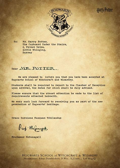 Digital Hogwarts Letter