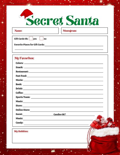 Digital Secret Santa Template Example