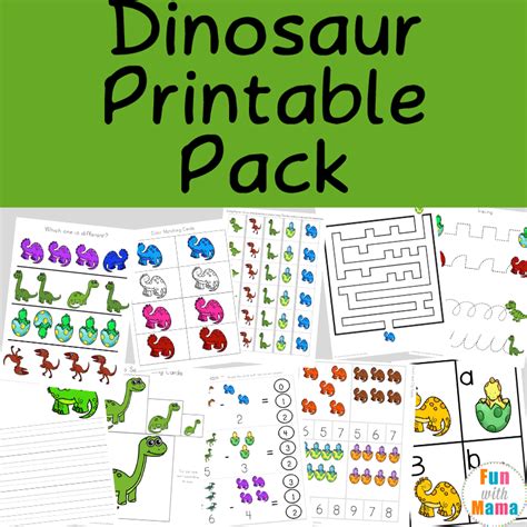 Dinosaurs Printable Packs for Kids Fun Learning