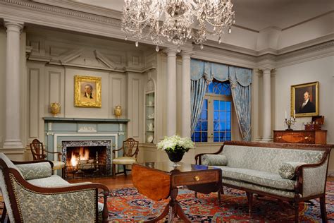 The room's stunning neoclassical design