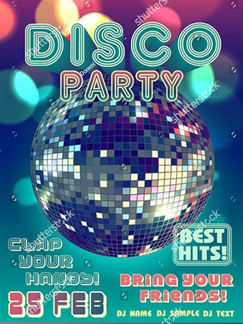 Disco Party Invitation Template Design