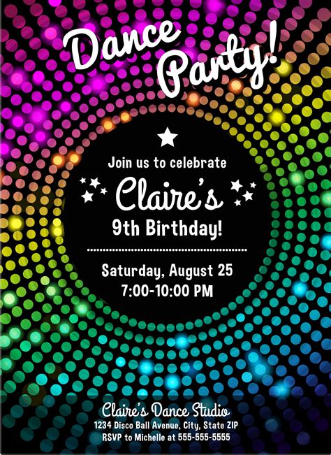 Disco Party Invitation Template Free