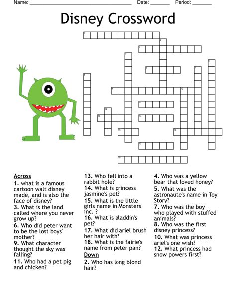 Disney Crossword Puzzle 10